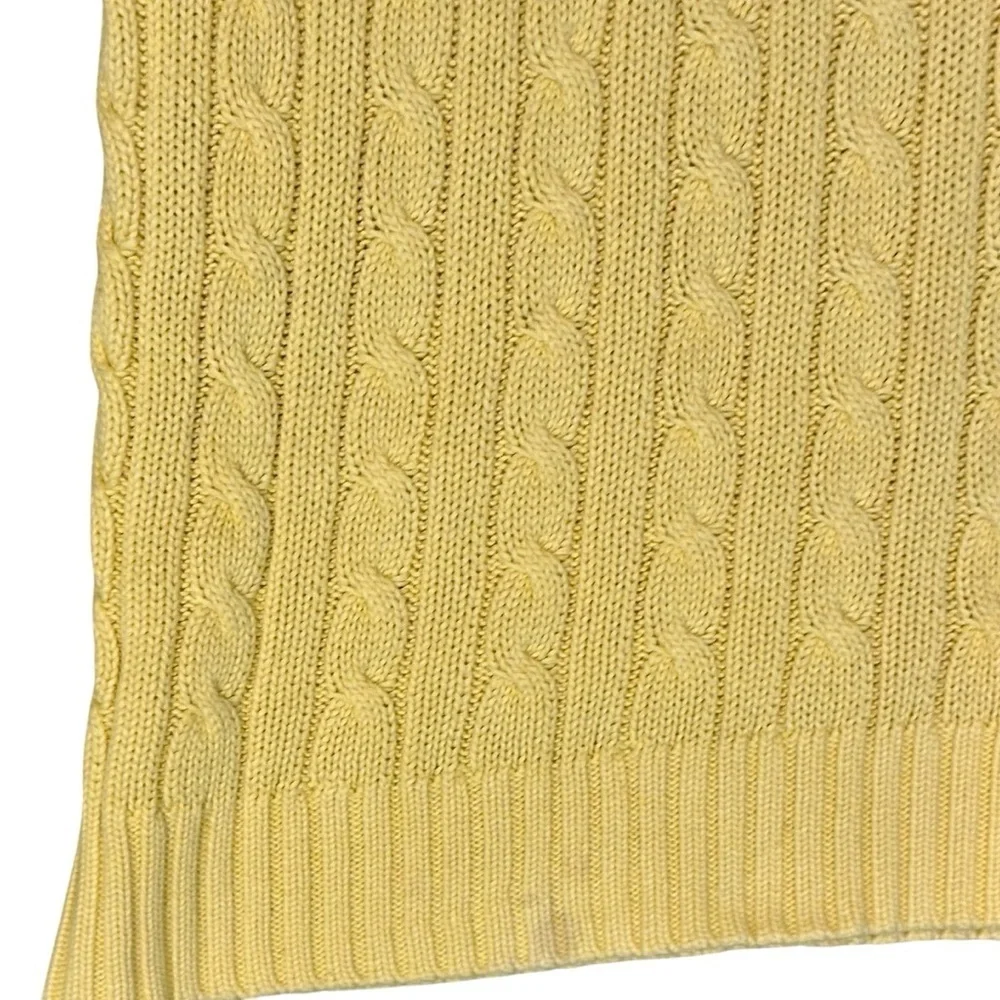 Vintage Lauren Ralph Lauren LRL Cable Knit Crewneck Sweater Yellow Men’s Small